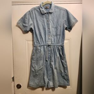 Gloria Vanderbilt Vintage Short Sleeve Denim Romper M
